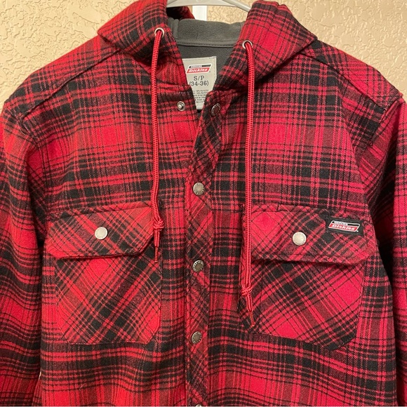 NWOT Dickies Flannel Fleece Jacket Coat Fall Winter Outdoor Men's Small Shacket - Picture 2 of 10